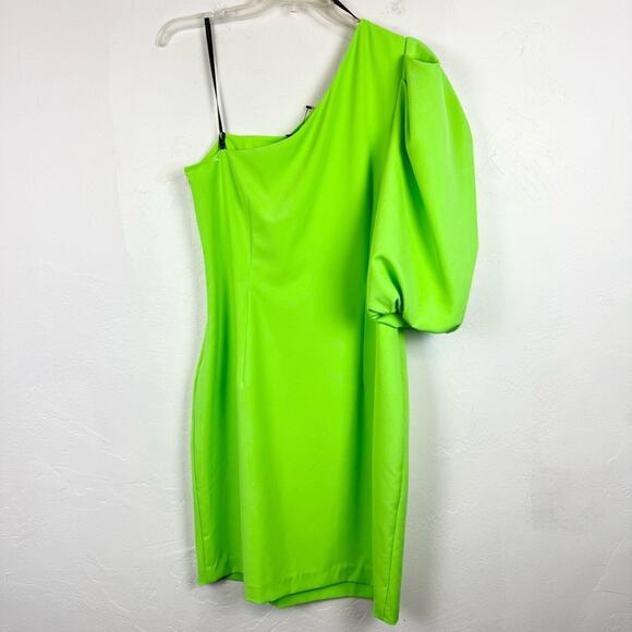 NWT Black Halo Cooper Sheath Dress Neon Lime Green Bright Plus Size 14 Cocktail - Picture 15 of 16